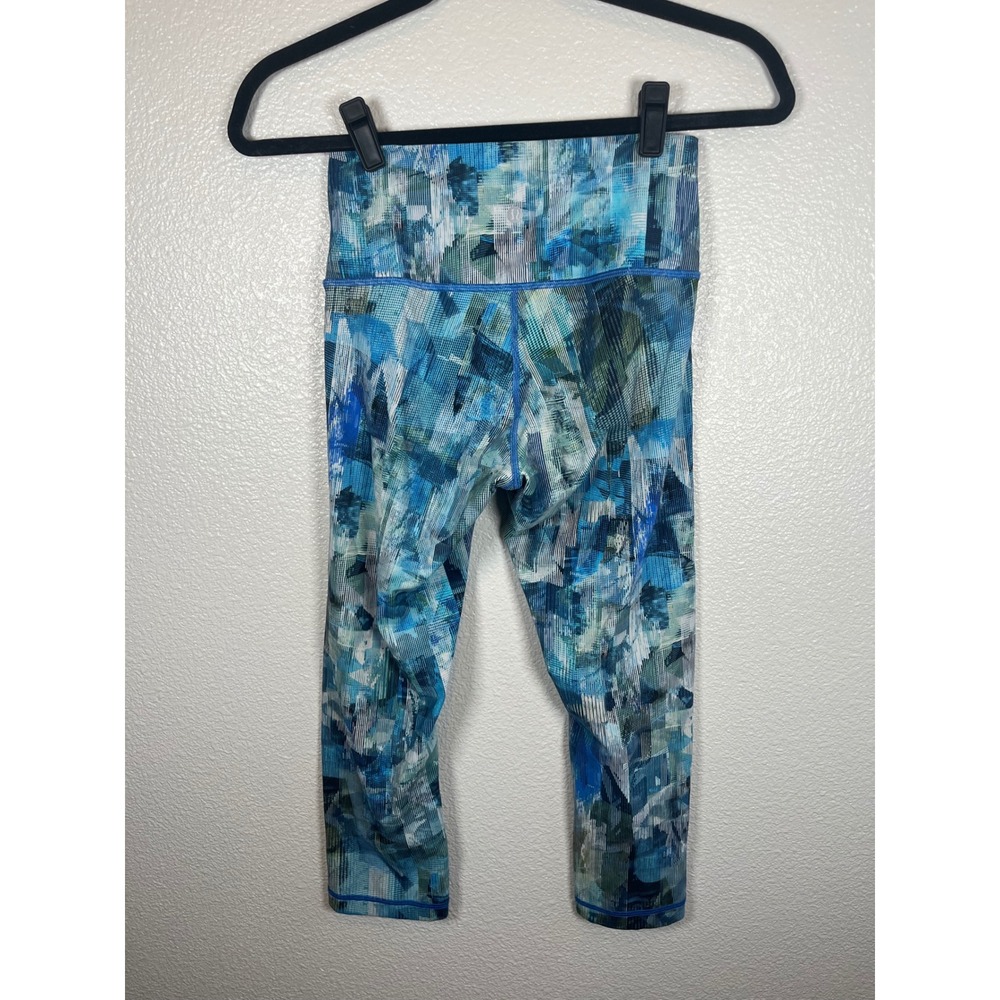 Lululemon Wunder Under Hi-Rise 7/8 Tight 21" Abstract Blue Teal Multi Size 6 - Picture 8 of 12